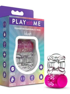 play with me pleaser rechargeable c ring pink
