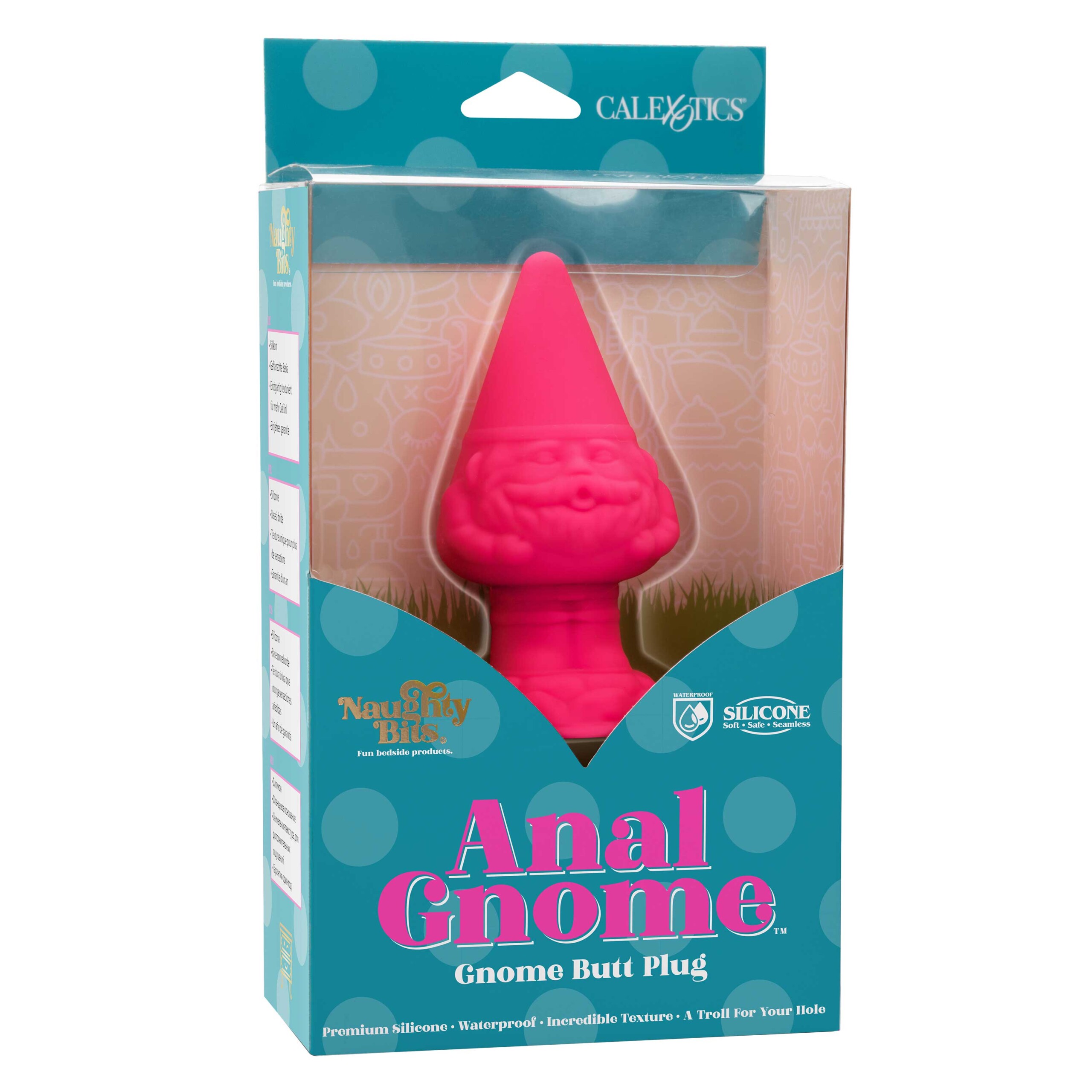 naughty bits anal gnome gnome butt plug pink