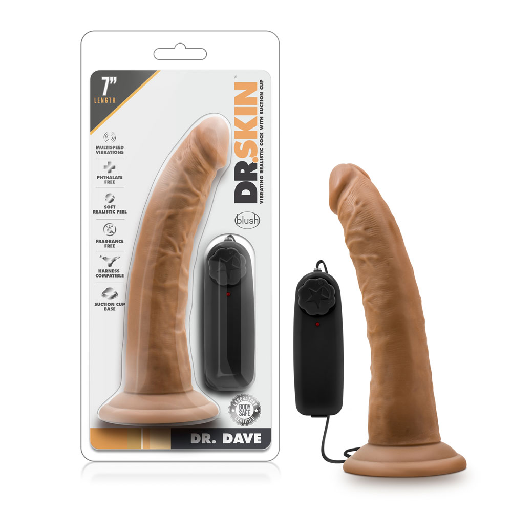 dr. skin dr. dave 7 inch vibrating cock with suction cup mocha dr. skin dr. dave 7 inch vibrating cock with suction cup mocha
