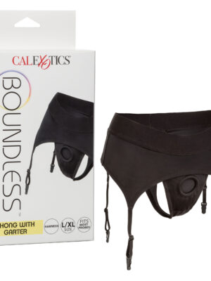 boundless thong with garter l/xl black