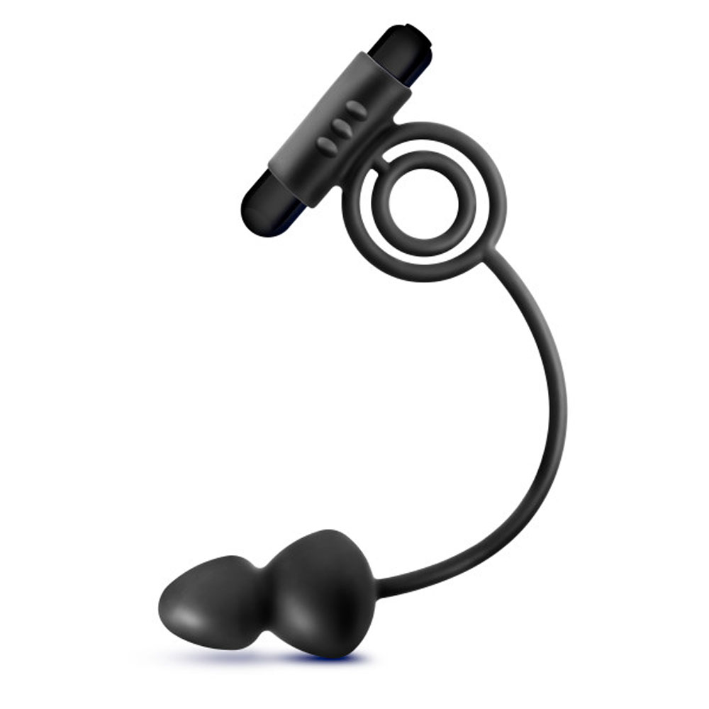 anal adventures platinum silicone anal ball with vibrating c ring black anal adventures platinum silicone anal ball with vibrating c ring black