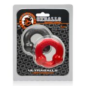 ultraballs 2 piece cockring set steel & red