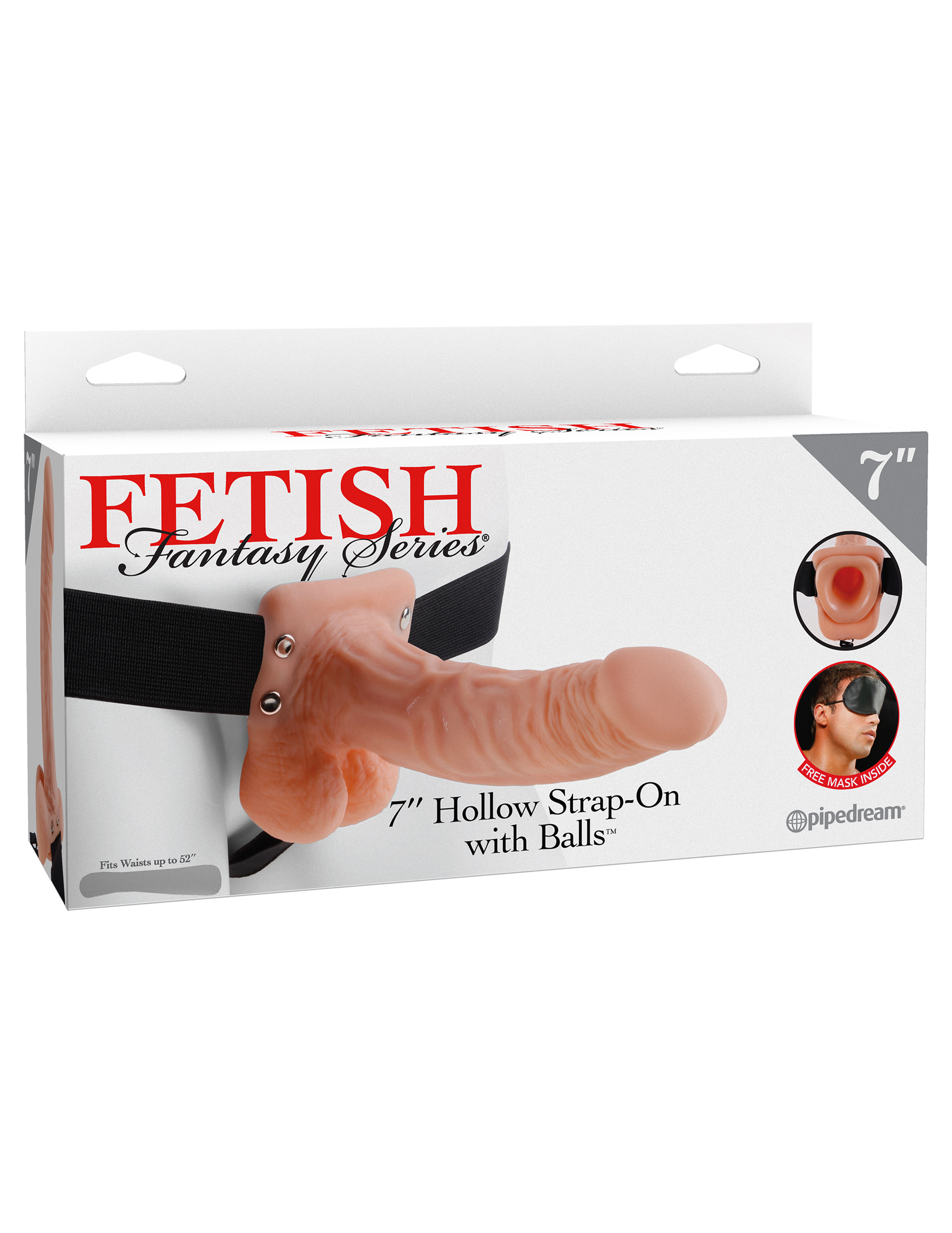 fetish fantasy series 7 inch hollow strap on with balls flesh