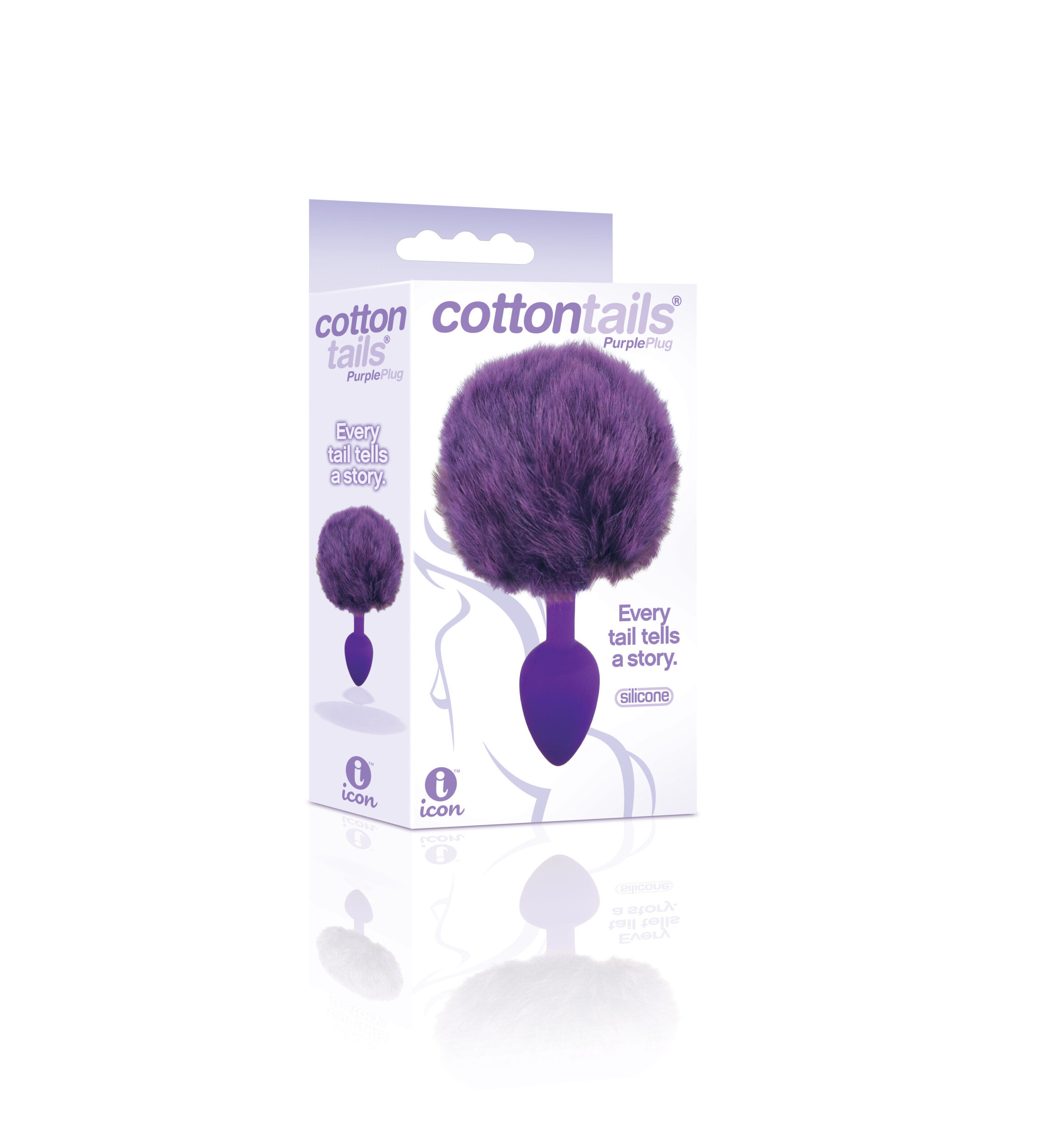 the 9's cottontails silicone bunny tail butt plug purple
