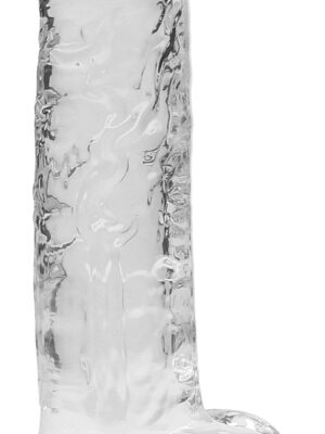 9 inch realistic dildo with balls translucent