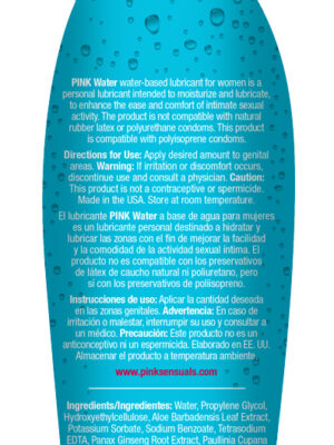 pink water based lubricant for women 4.7 oz. / 140 ml