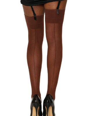 seam back thigh high one size espresso