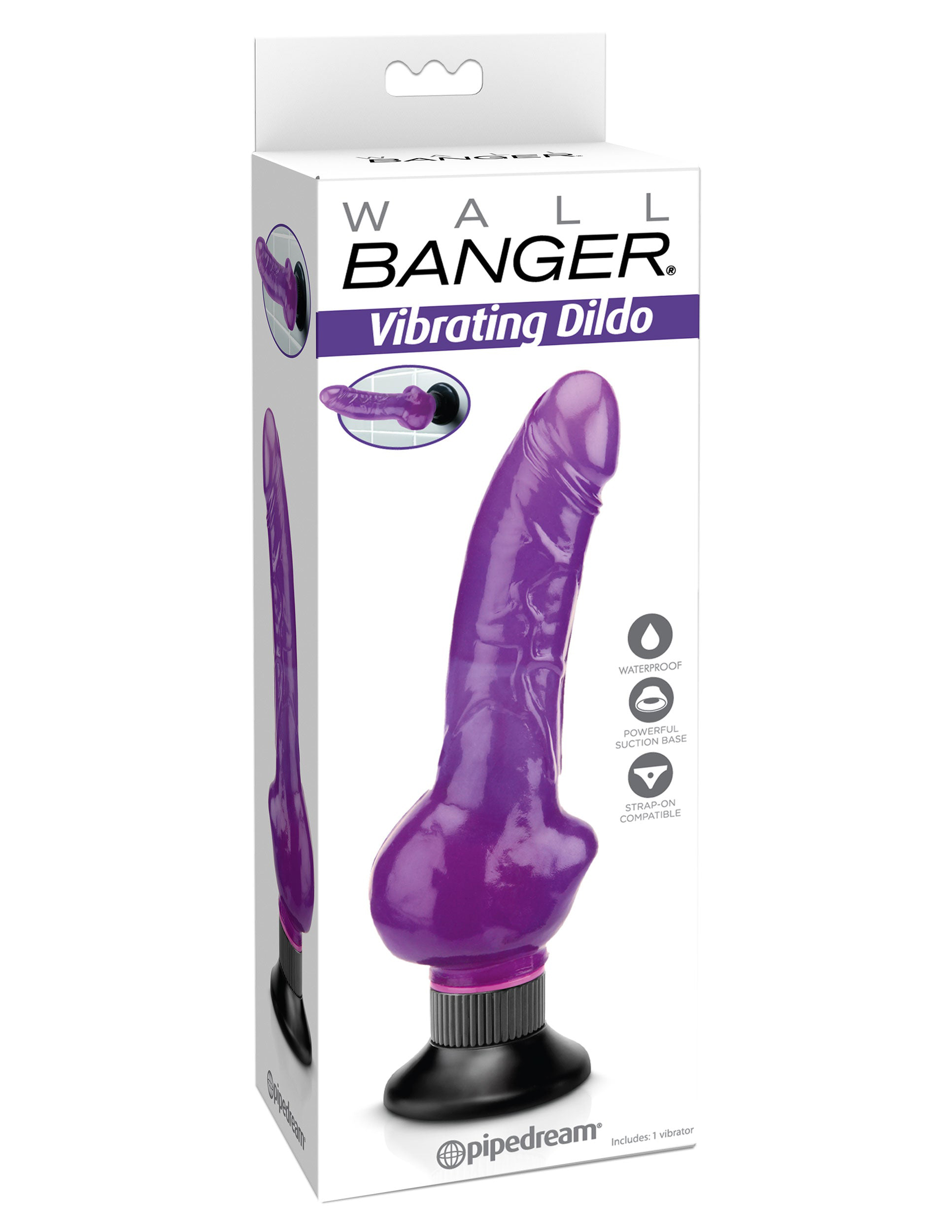 wall banger vibrating dildo purple