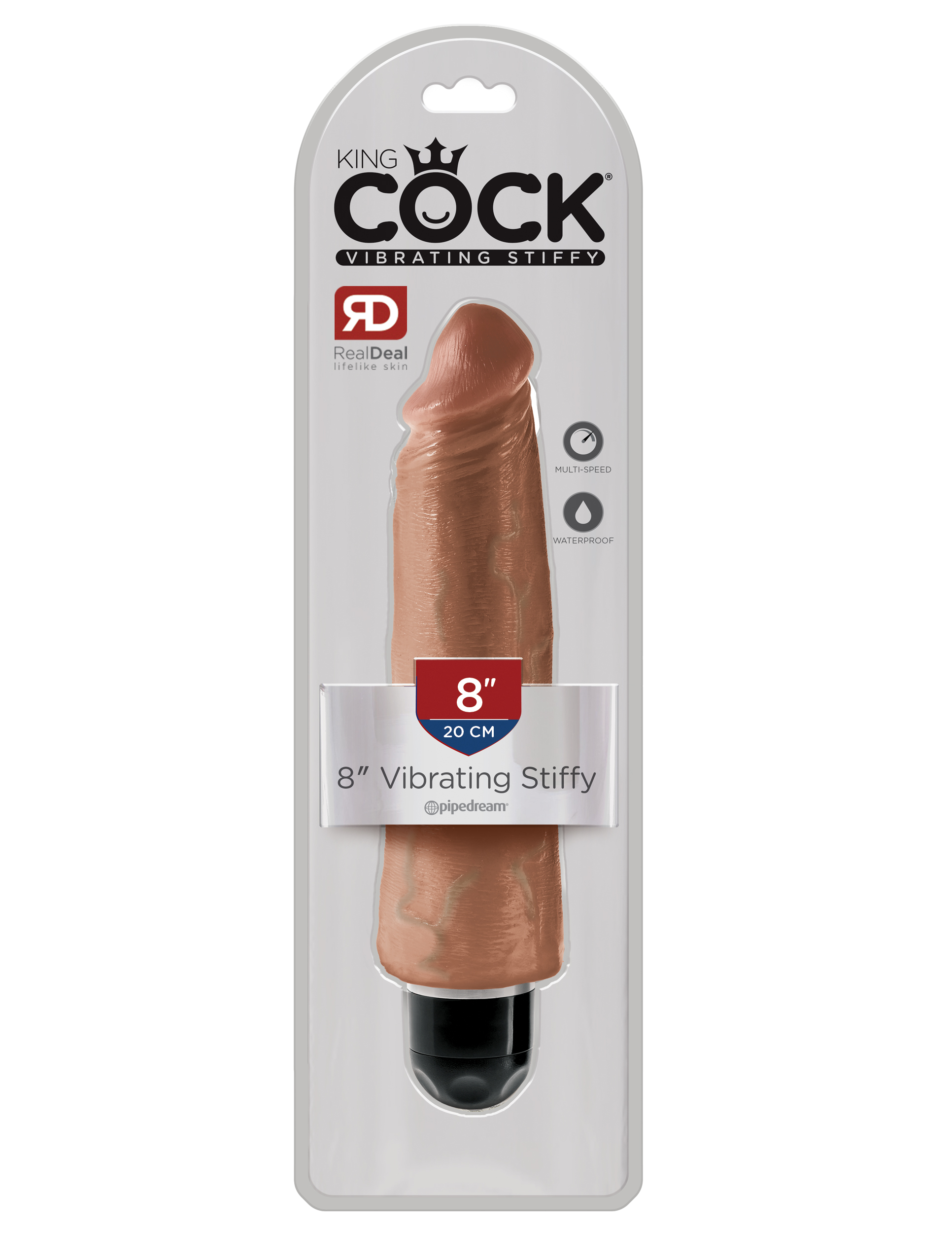king cock 8 inch vibrating stiffy tan