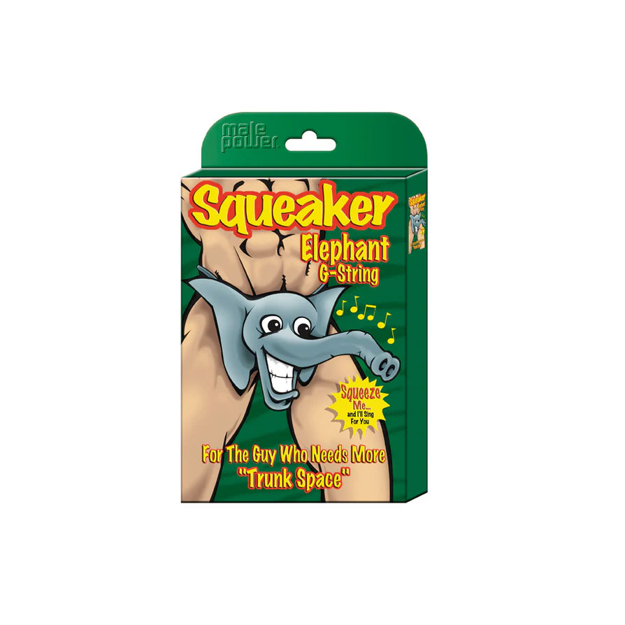 squeaker elephant g string one size black