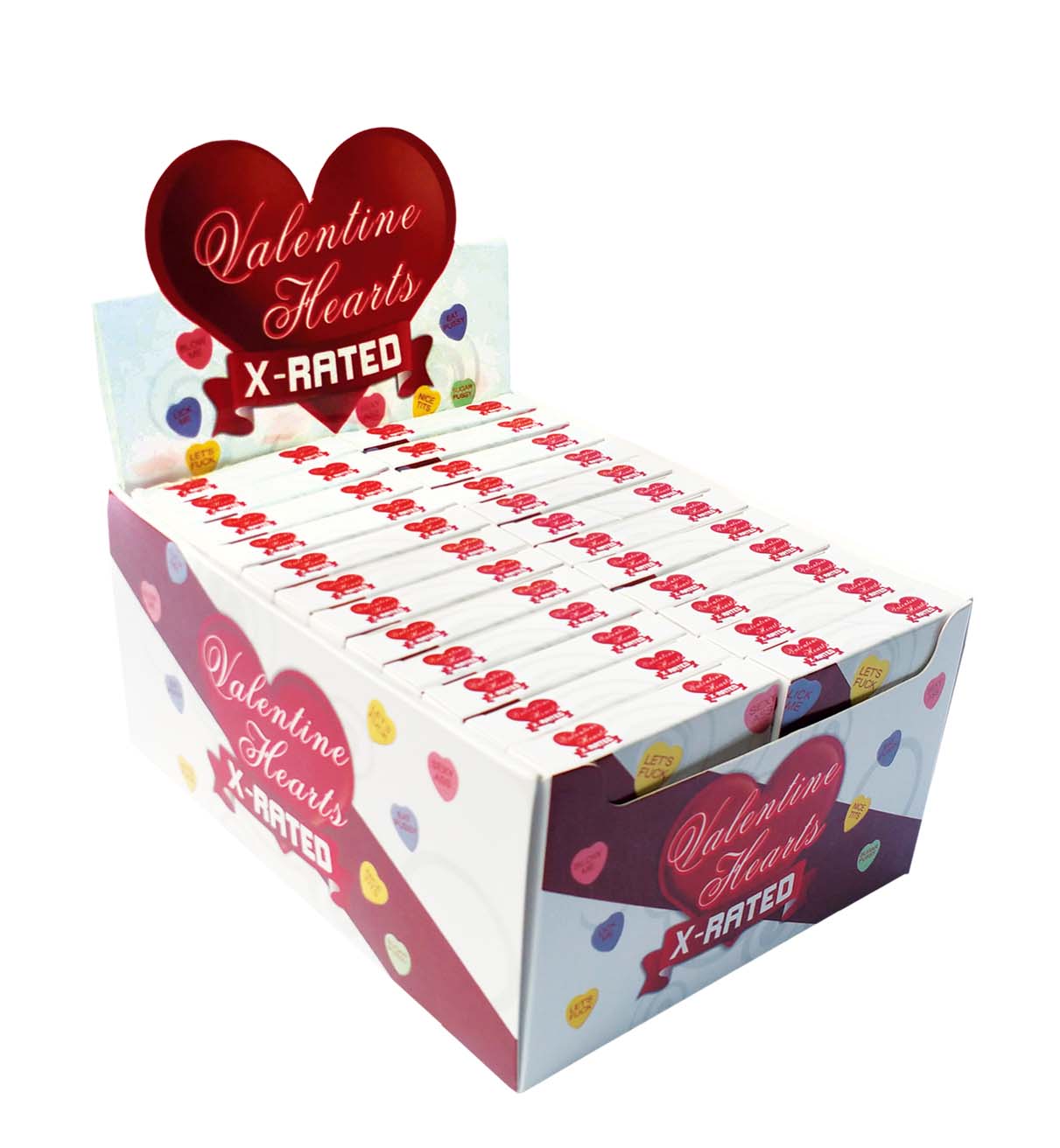 valentine hearts x rated candy 24 count display