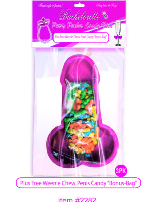 pecker party candy dish with candy