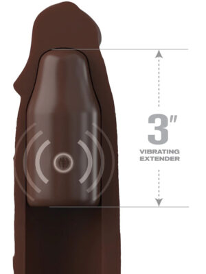 fantasy x tensions elite 9 inch sleeve vibrating 3 inch plug with remote brown