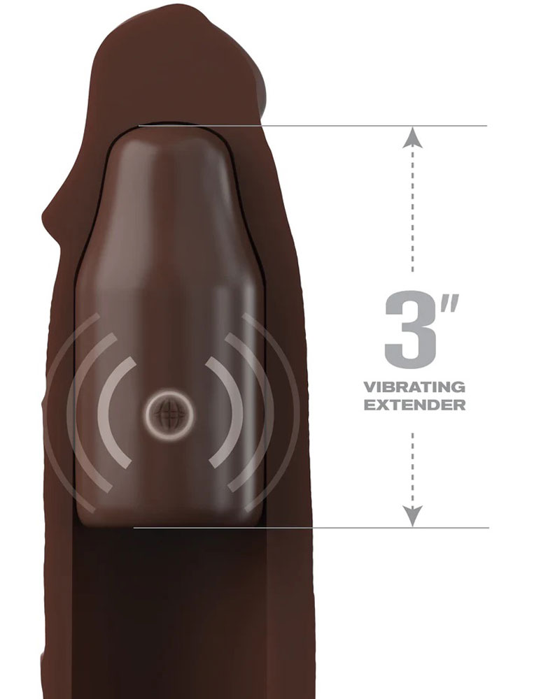 fantasy x tensions elite 9 inch sleeve vibrating 3 inch plug with remote brown