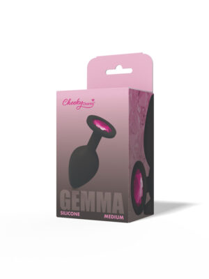 gemma pink gem black silicone plug medium