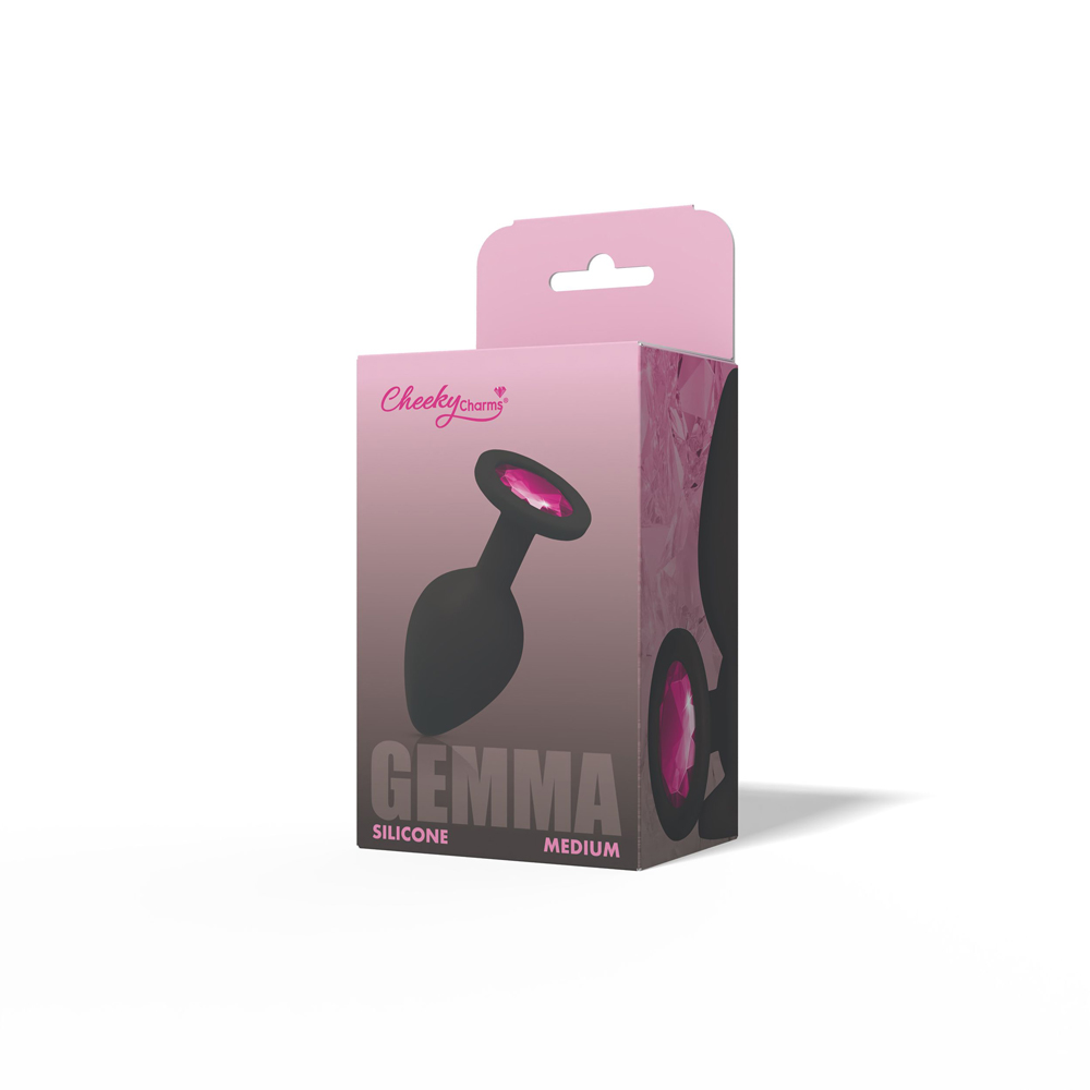 gemma pink gem black silicone plug medium