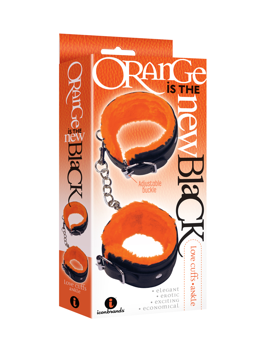 the 9's orange is the new black love cuffs ankle black