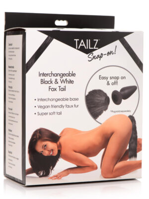 interchangeable black and white fox tail interchangeable black and white fox tail