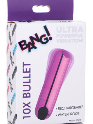 10x rechargeable vibrating metallic bullet purple