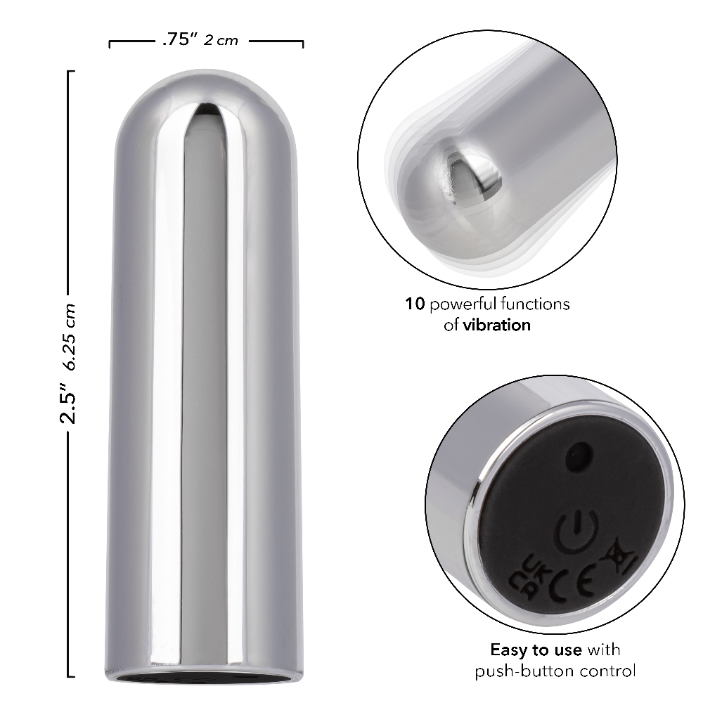 10 function rechargeable bullet silver