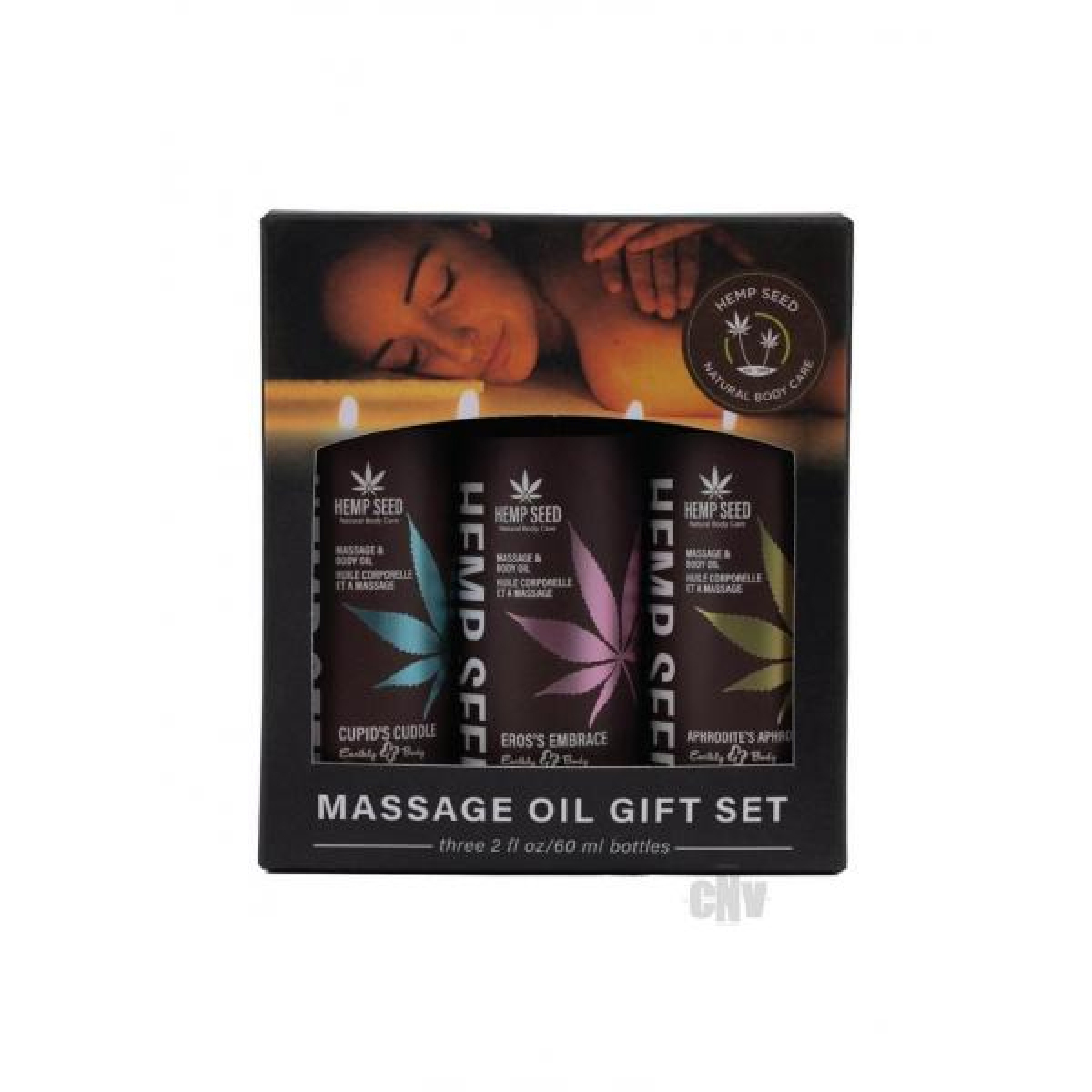 hemp seed massage oil trio gift set valentines day collection 2 oz