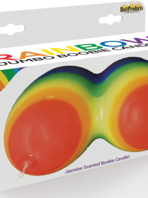 jumbo boobie rainbow candle