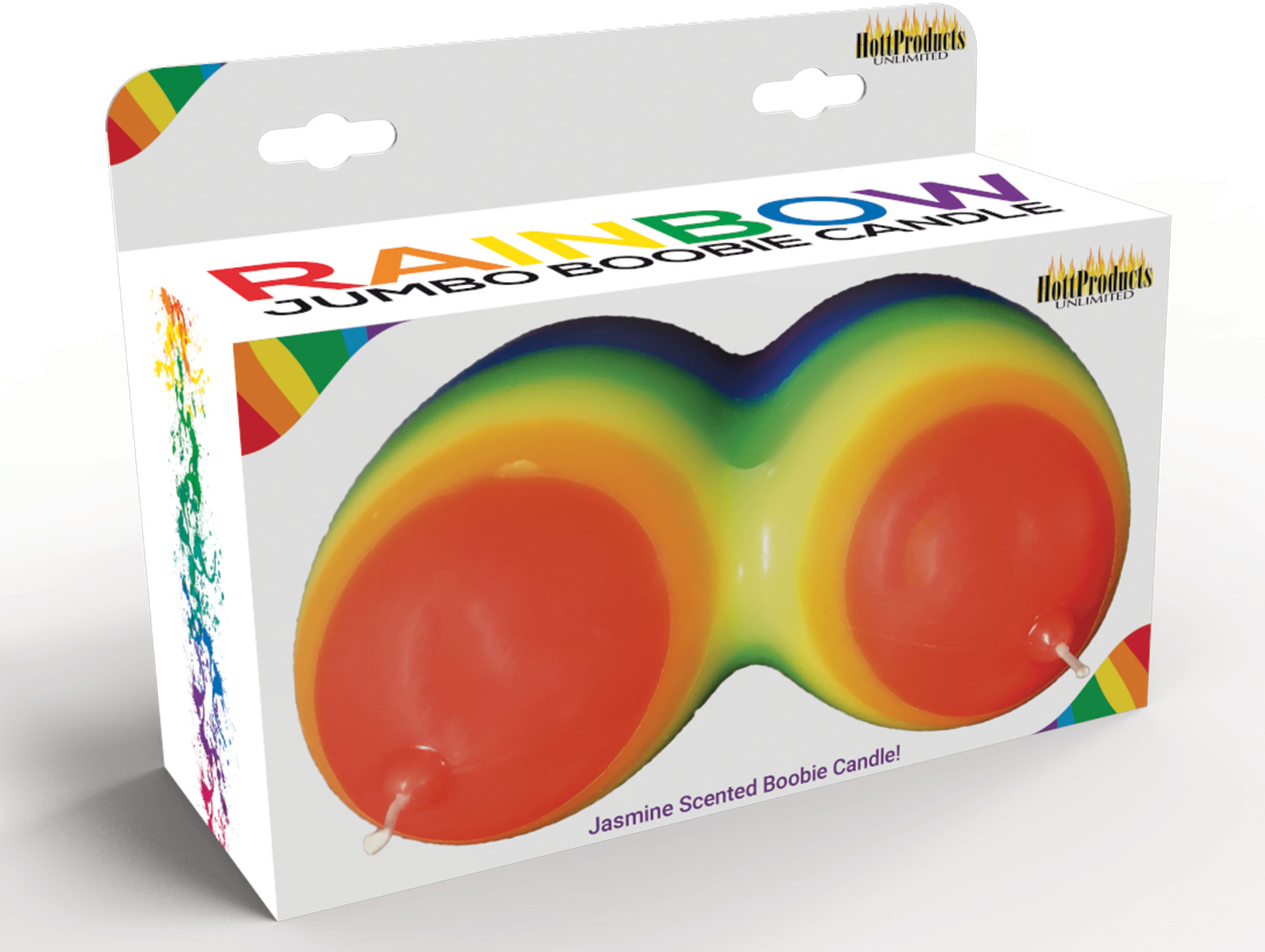 jumbo boobie rainbow candle