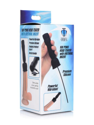 16x penis head teaser with urethral sound black