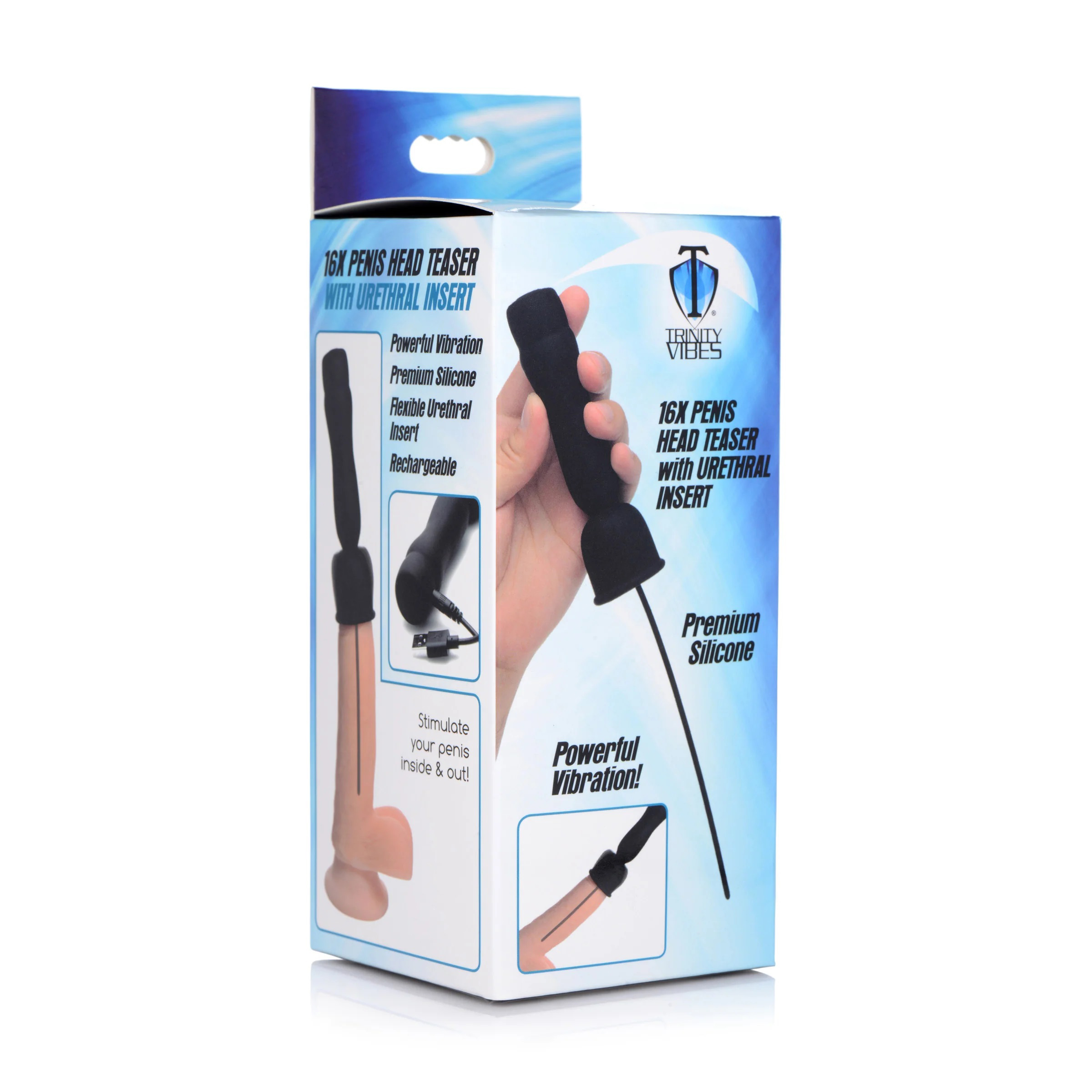 16x penis head teaser with urethral sound black