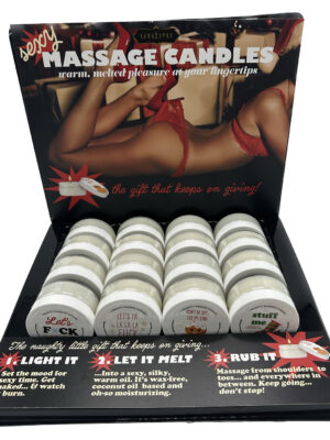winter massage candle prepack display 16 pcs assorted
