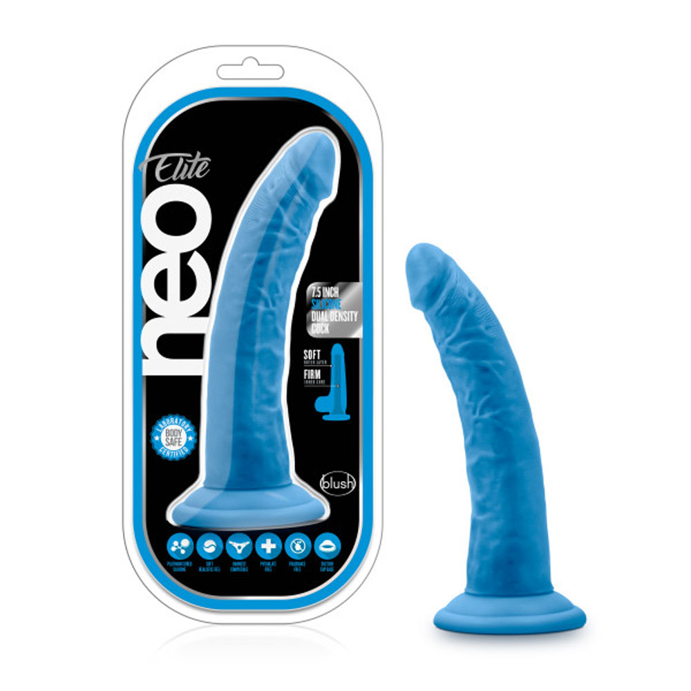 neo elite 7.5 inch silicone dual density cock neon blue neo elite 7.5 inch silicone dual density cock neon blue