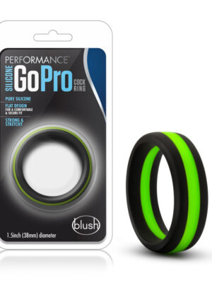 performance silicone go pro cock ring black/green/black performance silicone go pro cock ring black/green/black