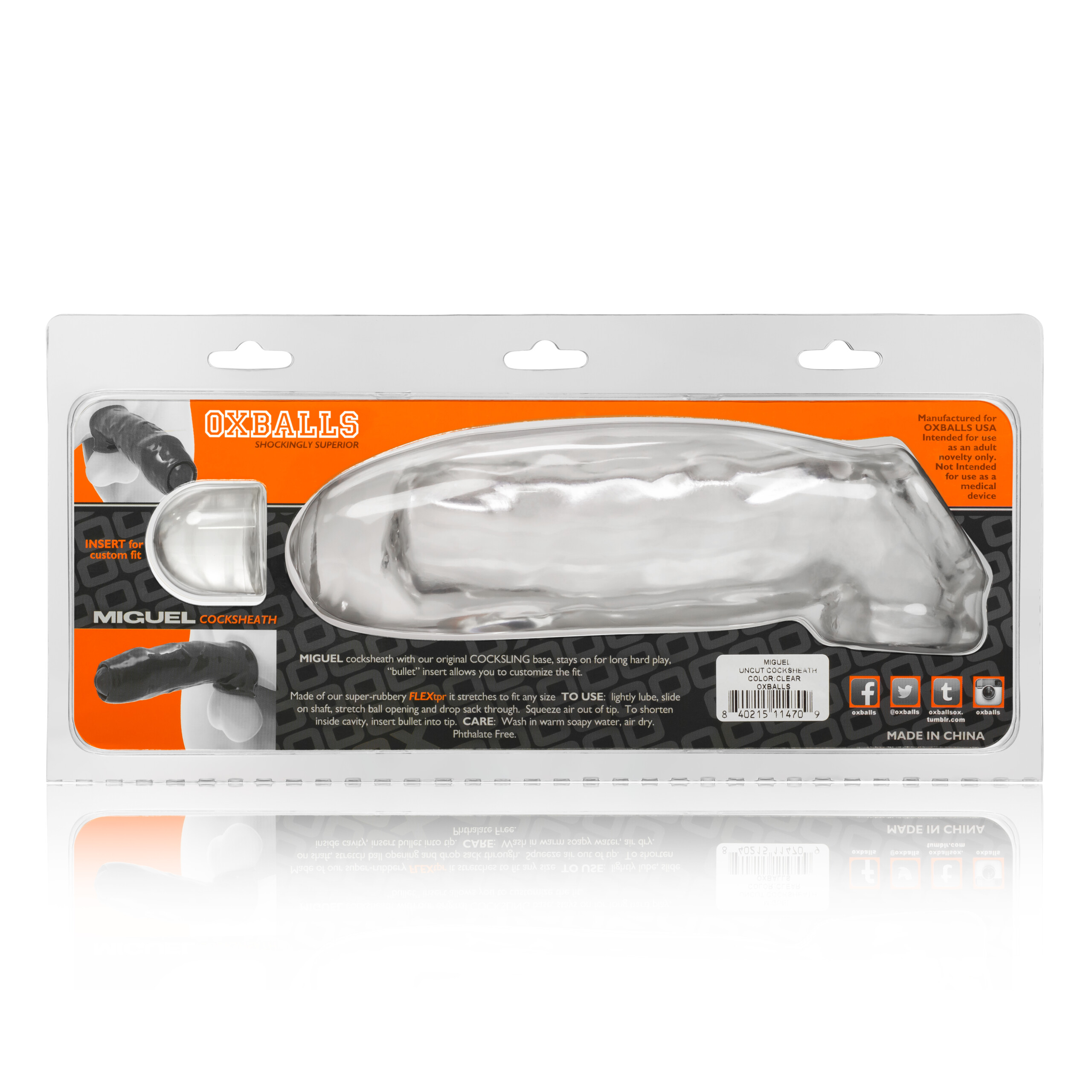 miguel cocksheath with adjustable fit clear