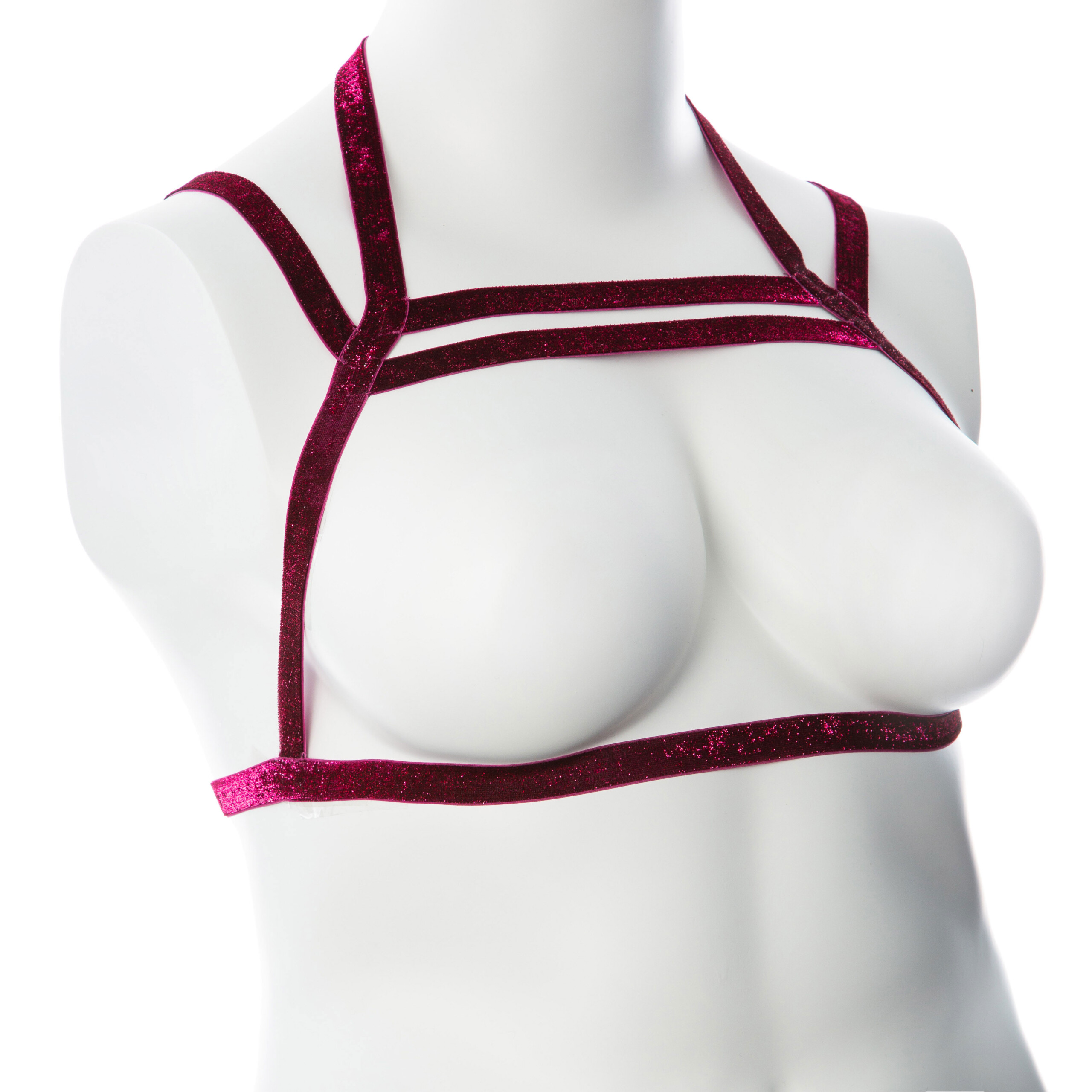 gender fluid sugar coated harness large/xxlarge raspberry