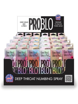 pro blo deep throat numbing spray pop display of 24pcs pro blo deep throat numbing spray pop display of 24pcs