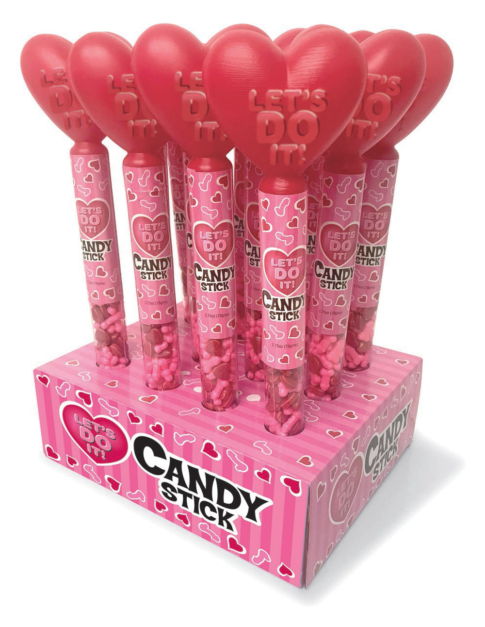 let's do it candy stick display 12 count