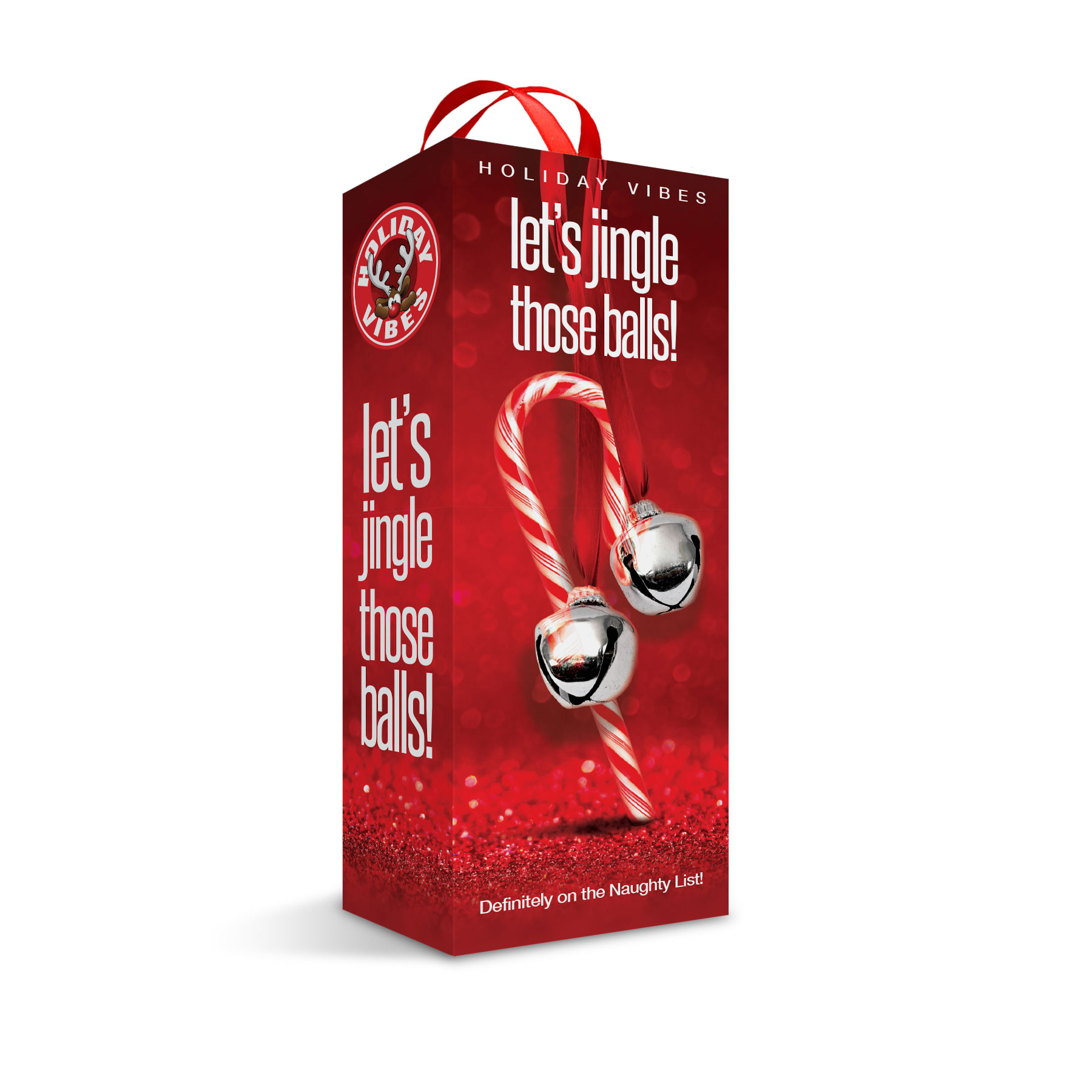holiday vibes naughty list gift let's jingle those balls tight textured stroker