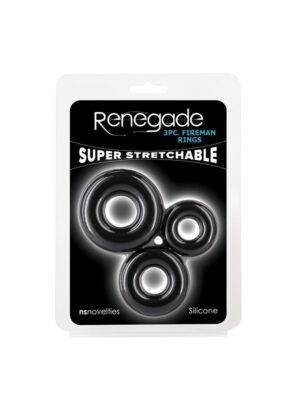 renegade 3pc fireman rings black