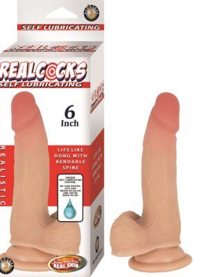 realcocks self lubricating dong 6 inch flesh