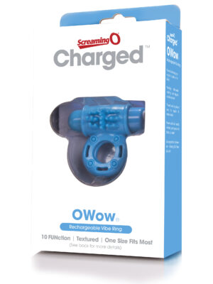 charged owow rechargeable vibe ring blue