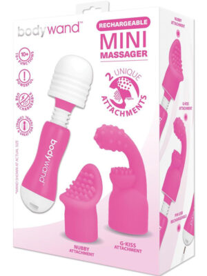 bodywand rechargeable mini massager with attachments pink