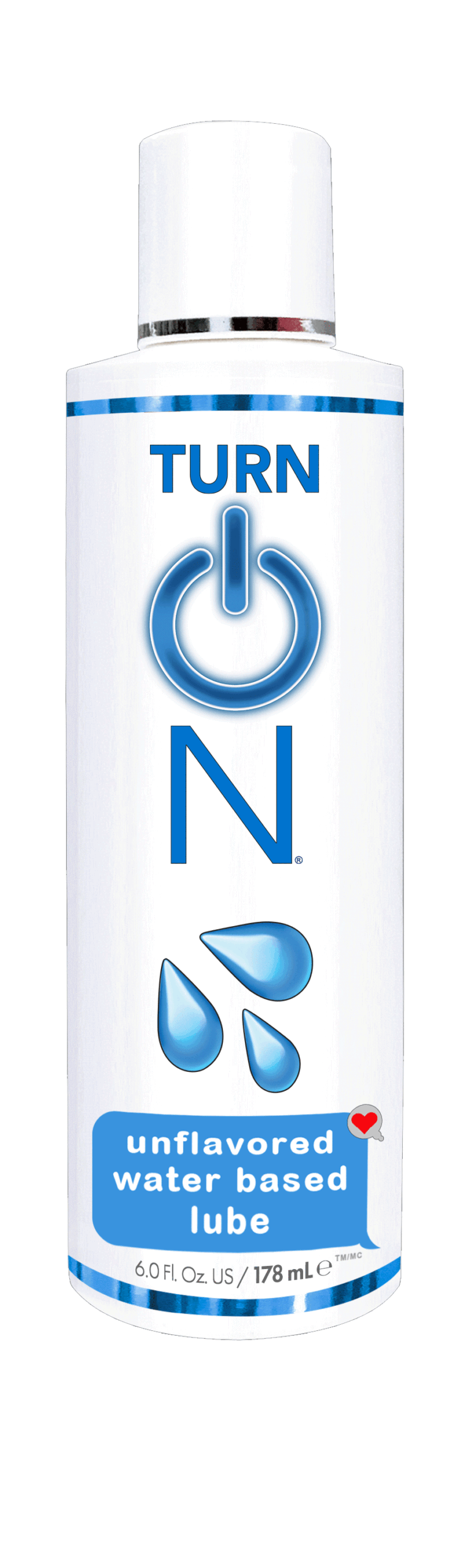 turn on unflavored water based lube 6 fl. oz.
