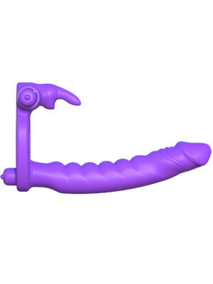 fantasy c ringz silicone double penetrator rabbit purple
