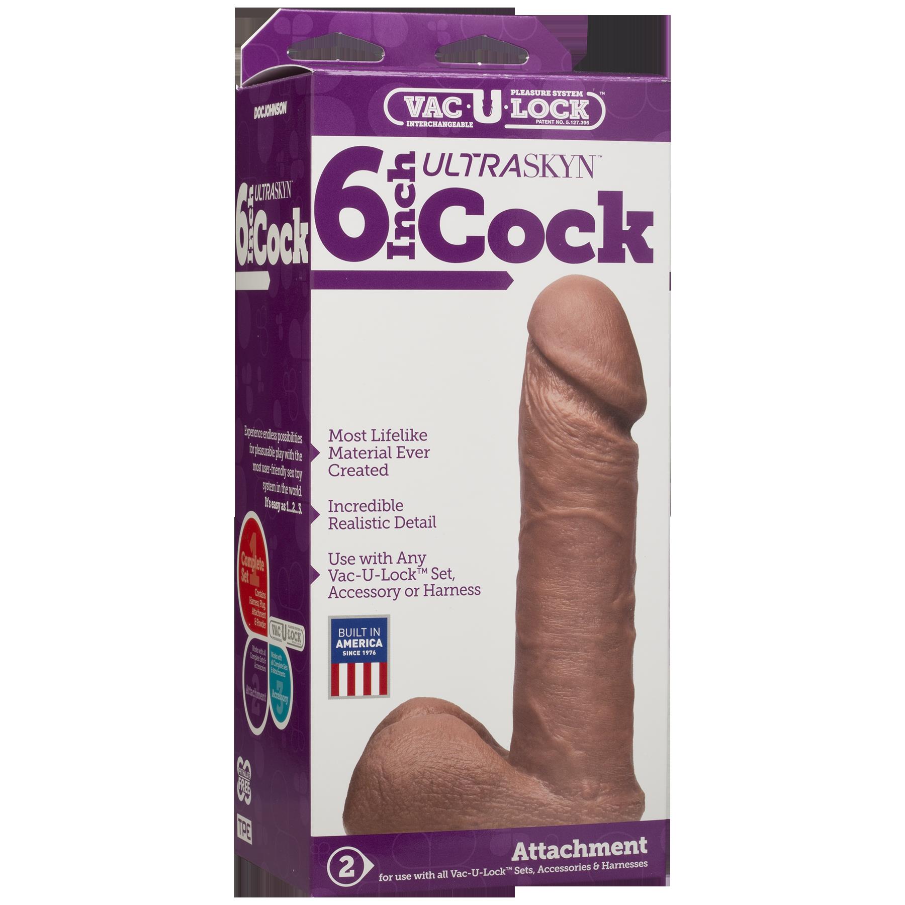 vac u lock 6 inch ur3 cock brown