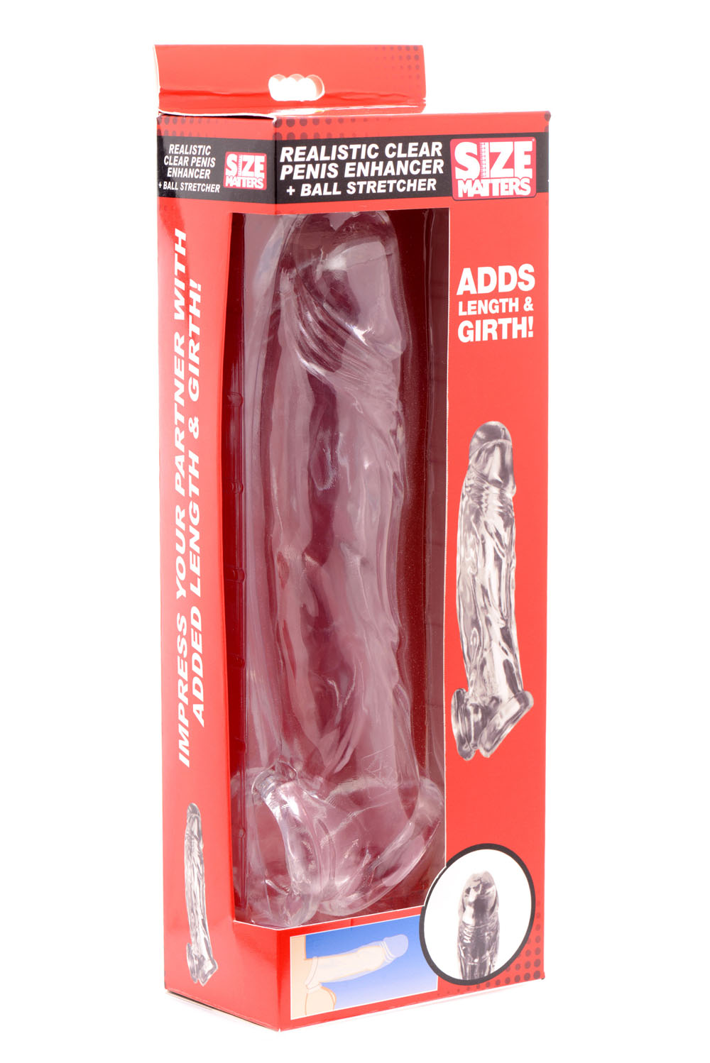 realistic clear penis enhancer and ball stretcher