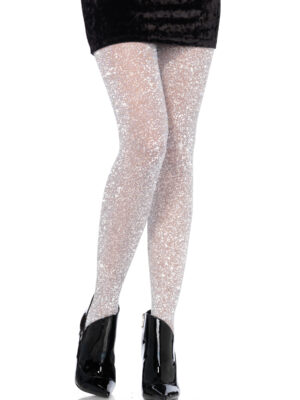 lurex tights one size silver