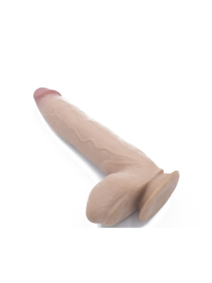 real skin 12 dual layer dildo beige