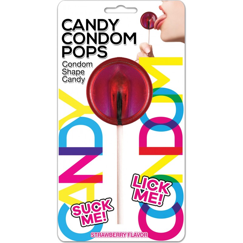 candy condom pop strawberry
