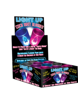 light up cock shot glasses 12 piece p.o.p. display assorted colors