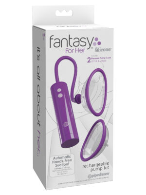fantasy for her rechargeable pleasure pump kit purple